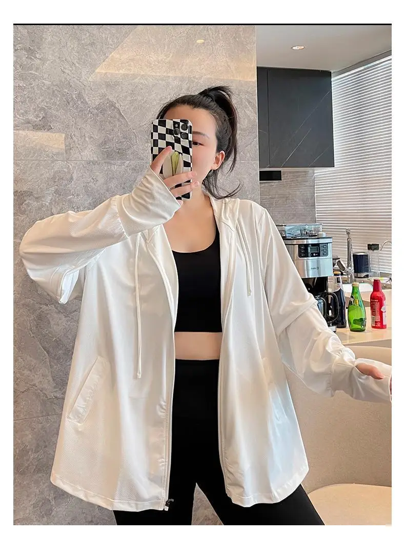 Plus-Size Women Ice Silk Sun Protection Jacket 2025 — feature 32