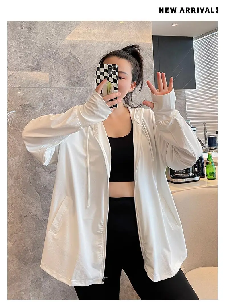 Plus-Size Women Ice Silk Sun Protection Jacket 2025 — feature 33