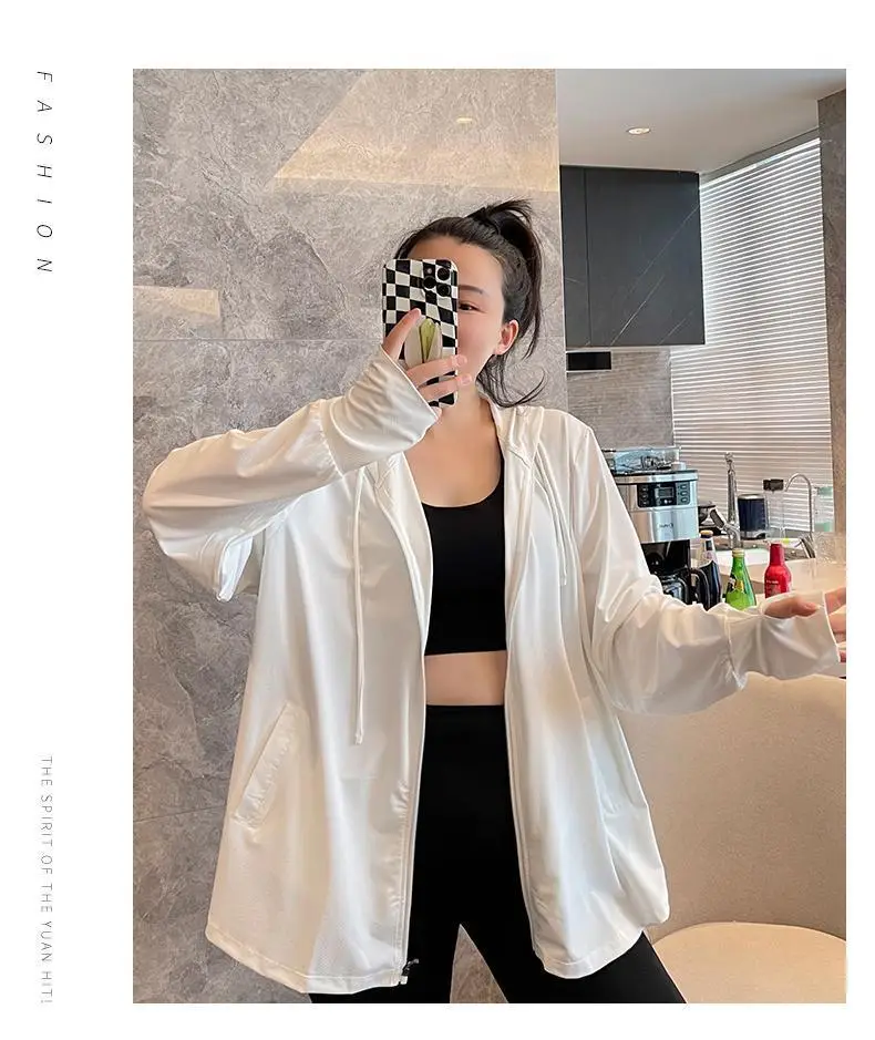 Plus-Size Women Ice Silk Sun Protection Jacket 2025 — feature 34