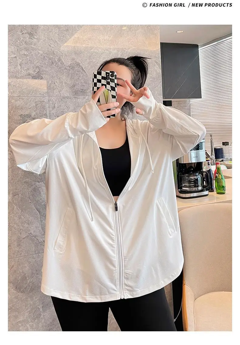 Plus-Size Women Ice Silk Sun Protection Jacket 2025 — feature 35