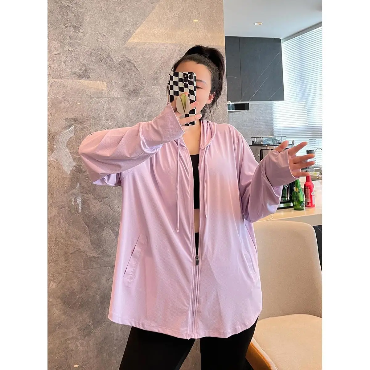 Plus-Size Women Ice Silk Sun Protection Jacket 2025 - Image 3
