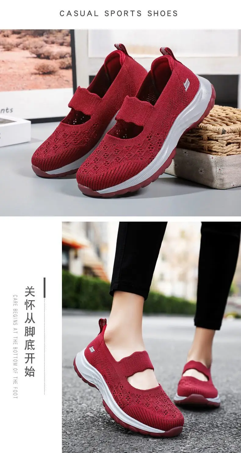 Women's Walking Shoes 2025 Spring and Summer New Foreign Trade Cross-Border Slip-On Casual Sports Fly-Knit Shoes Wholesale — feature 19