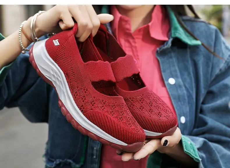 Women's Walking Shoes 2025 Spring and Summer New Foreign Trade Cross-Border Slip-On Casual Sports Fly-Knit Shoes Wholesale — feature 21