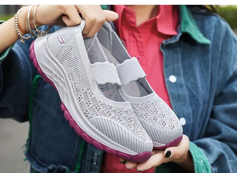 Women's Walking Shoes 2025 Spring and Summer New Foreign Trade Cross-Border Slip-On Casual Sports Fly-Knit Shoes Wholesale — feature 27