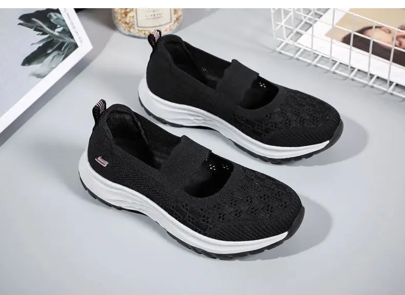 Women's Walking Shoes 2025 Spring and Summer New Foreign Trade Cross-Border Slip-On Casual Sports Fly-Knit Shoes Wholesale — feature 30