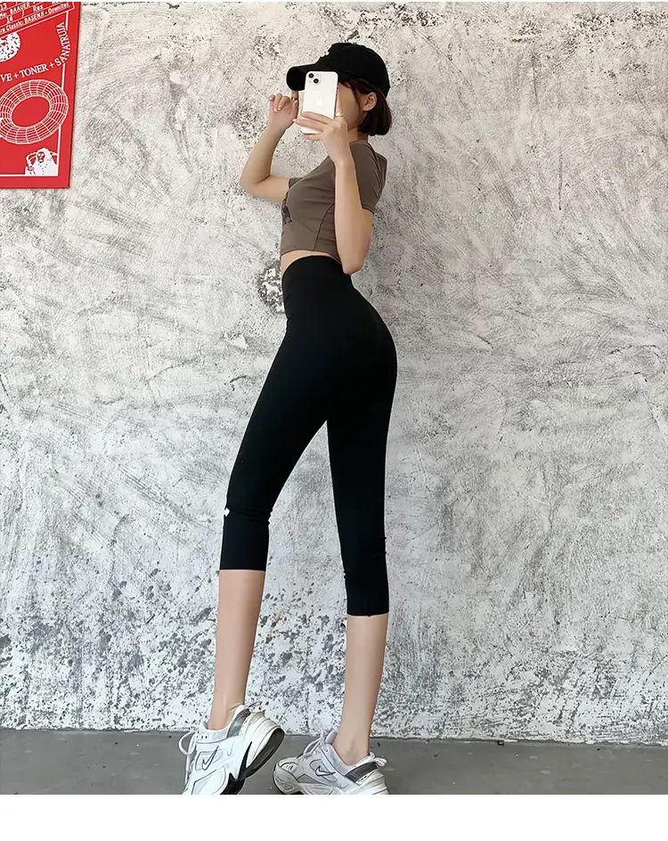 Women's Black Tight Shark Pants for Yoga & Sports — feature 13