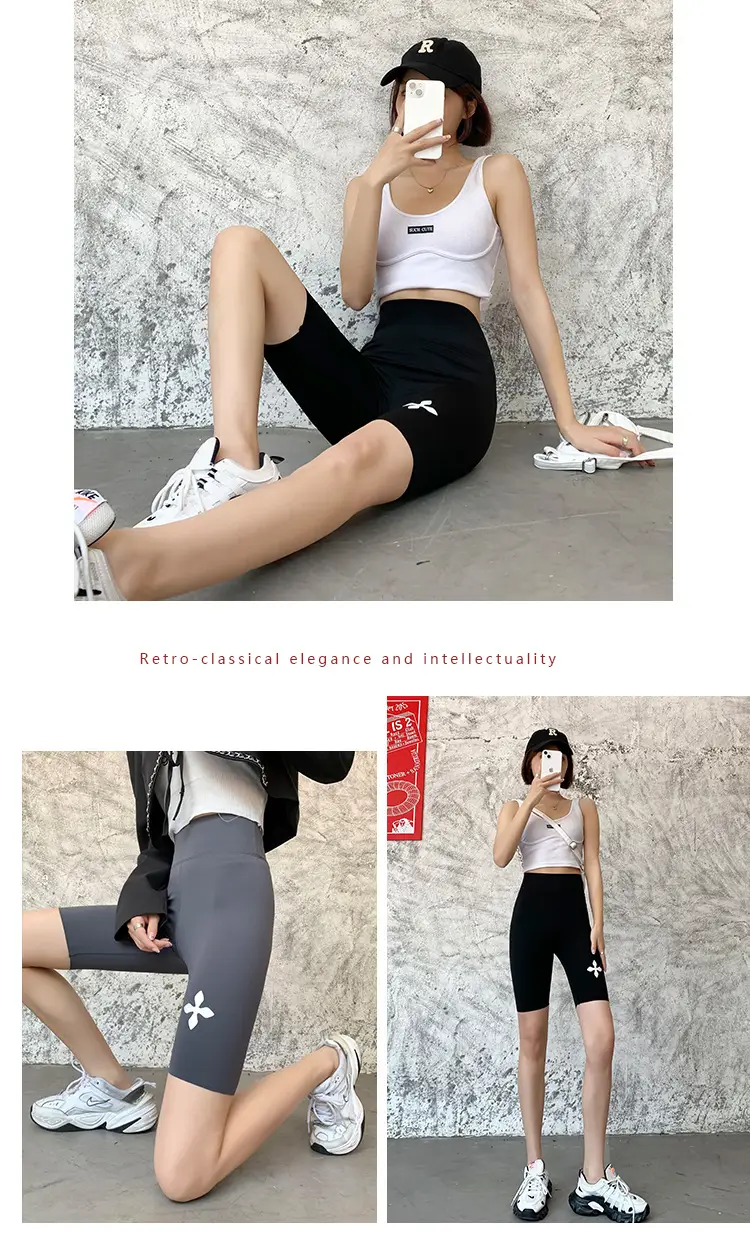 Women's Black Tight Shark Pants for Yoga & Sports — feature 17