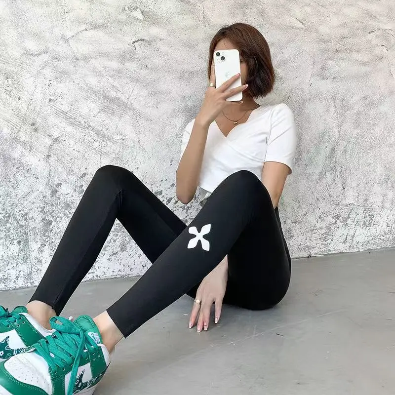Women's Black Tight Shark Pants for Yoga & Sports - Image 3