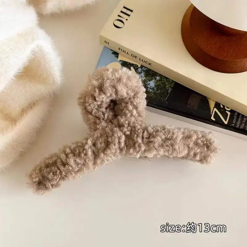 Plush Hair Clip for Women Large Shark Clip Autumn Winter - Image 8