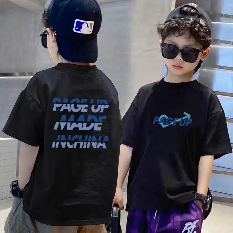 Kids Black T-Shirt Summer 2025 Medium Large — feature 13
