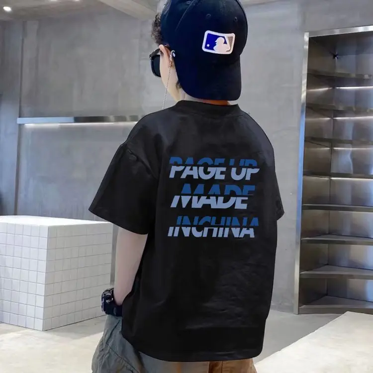 Kids Black T-Shirt Summer 2025 Medium Large — feature 15
