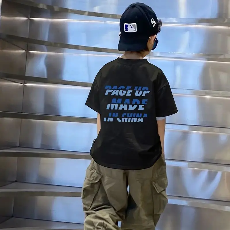 Kids Black T-Shirt Summer 2025 Medium Large — feature 16