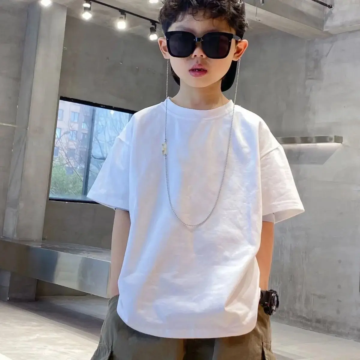 Kids Black T-Shirt Summer 2025 Medium Large — feature 17