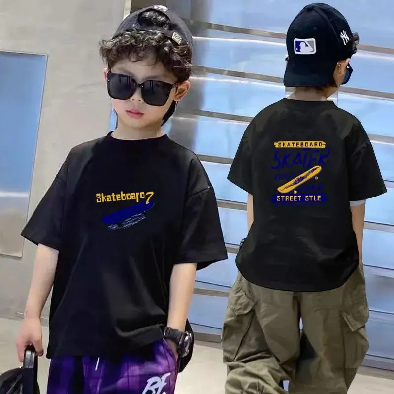 Kids Black T-Shirt Summer 2025 Medium Large — feature 21