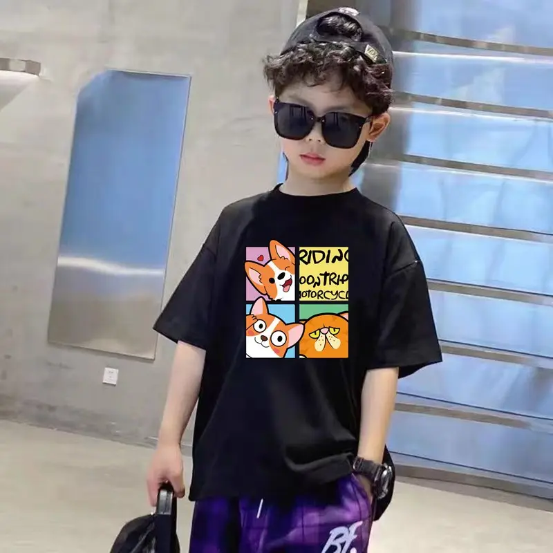 Kids Black T-Shirt Summer 2025 Medium Large — feature 23