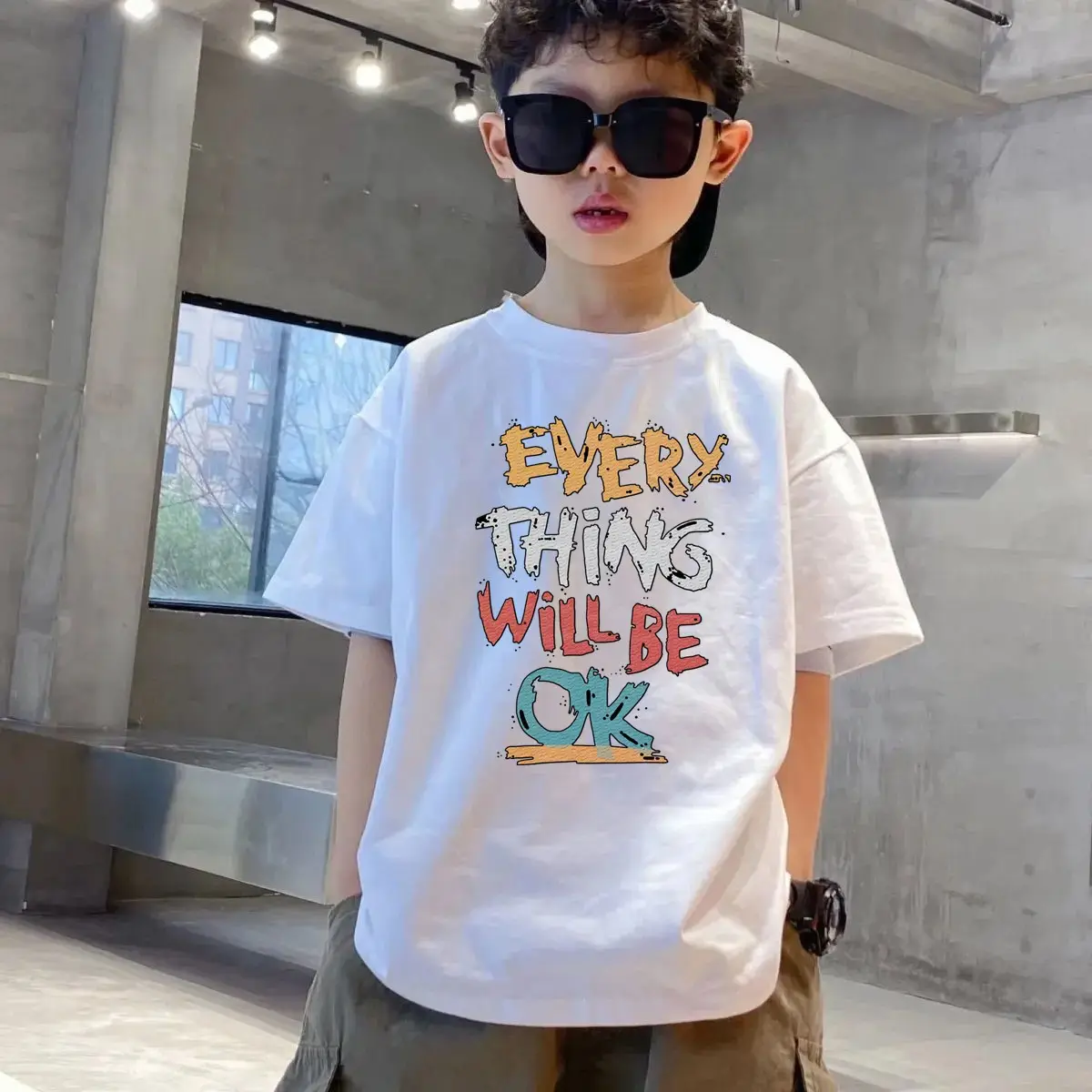 Kids Black T-Shirt Summer 2025 Medium Large — feature 31
