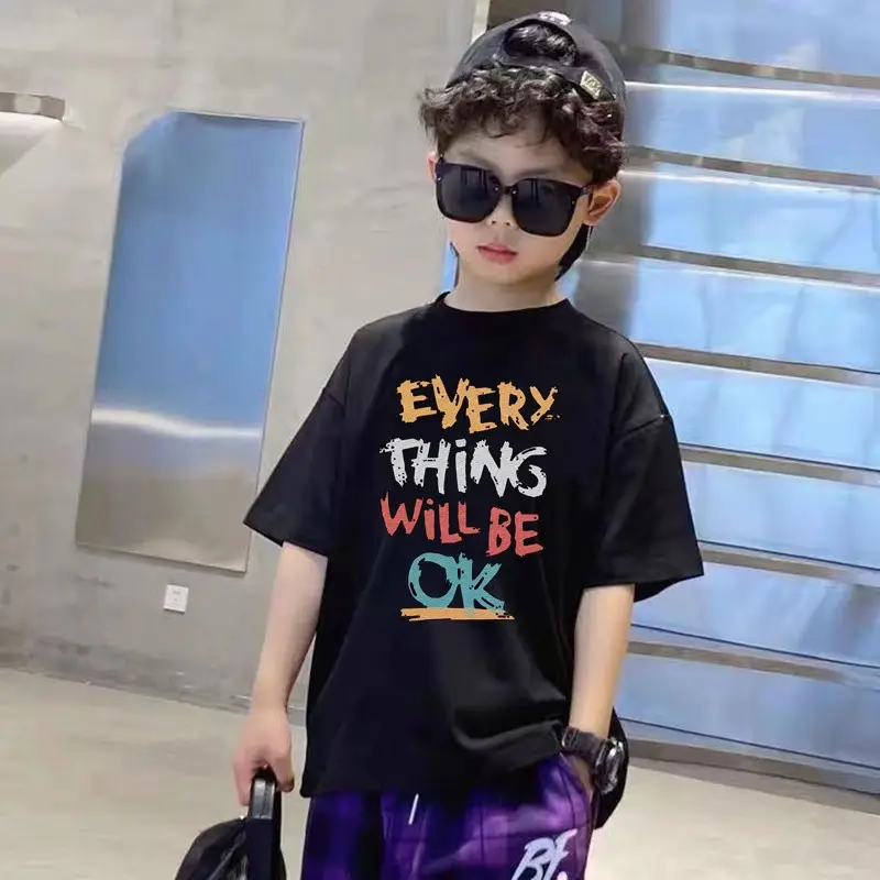 Kids Black T-Shirt Summer 2025 Medium Large — feature 32