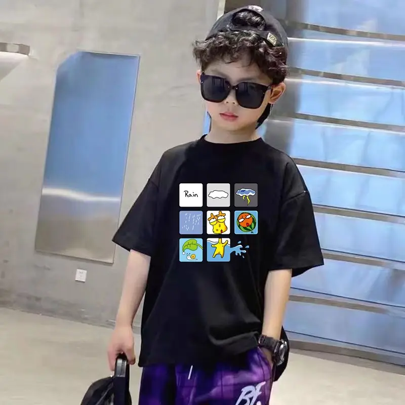 Kids Black T-Shirt Summer 2025 Medium Large - Image 22