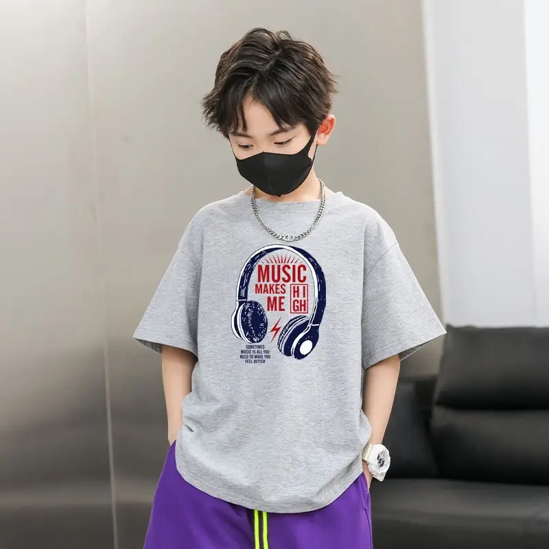 Kids Black T-Shirt Summer 2025 Medium Large - Image 23