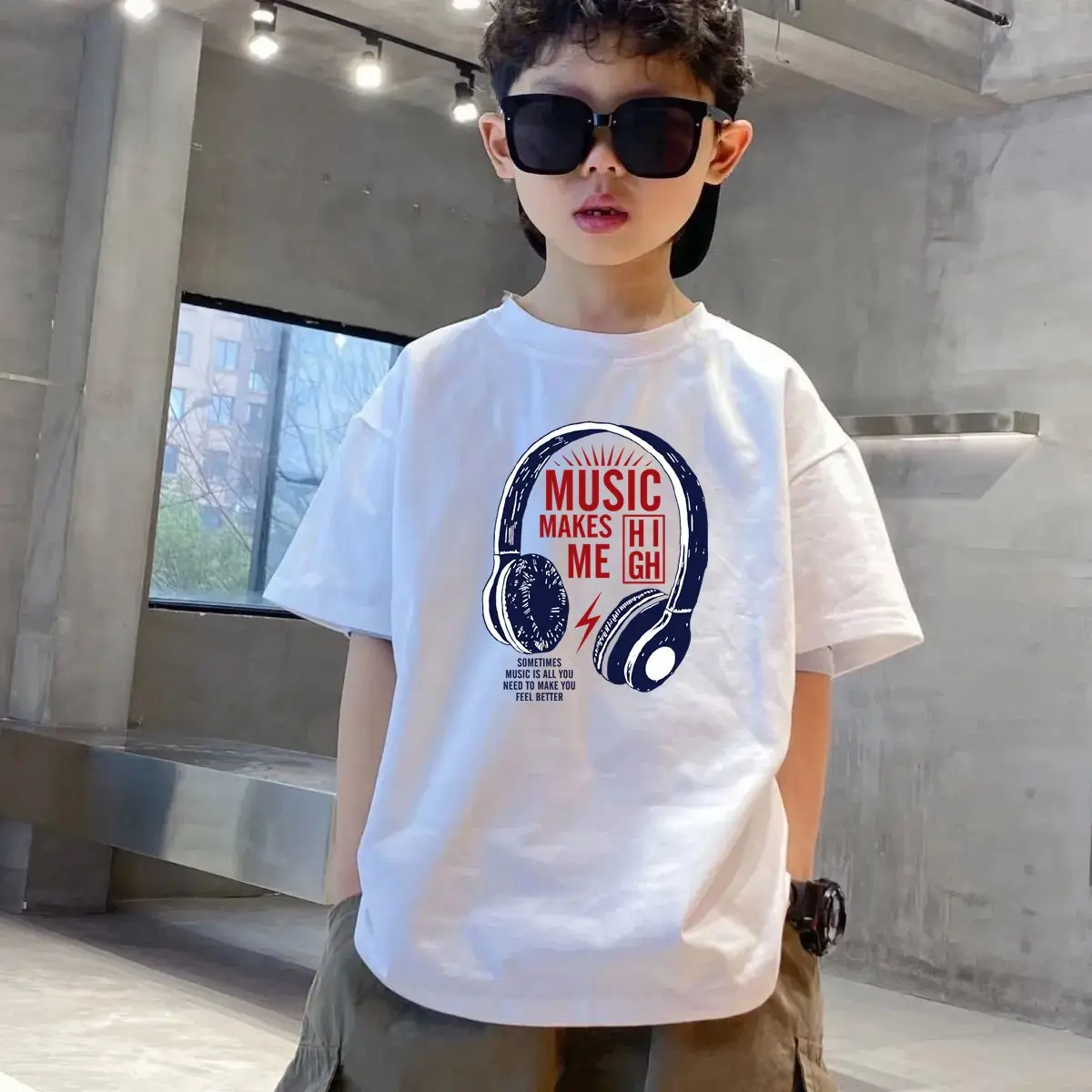 Kids Black T-Shirt Summer 2025 Medium Large - Image 3