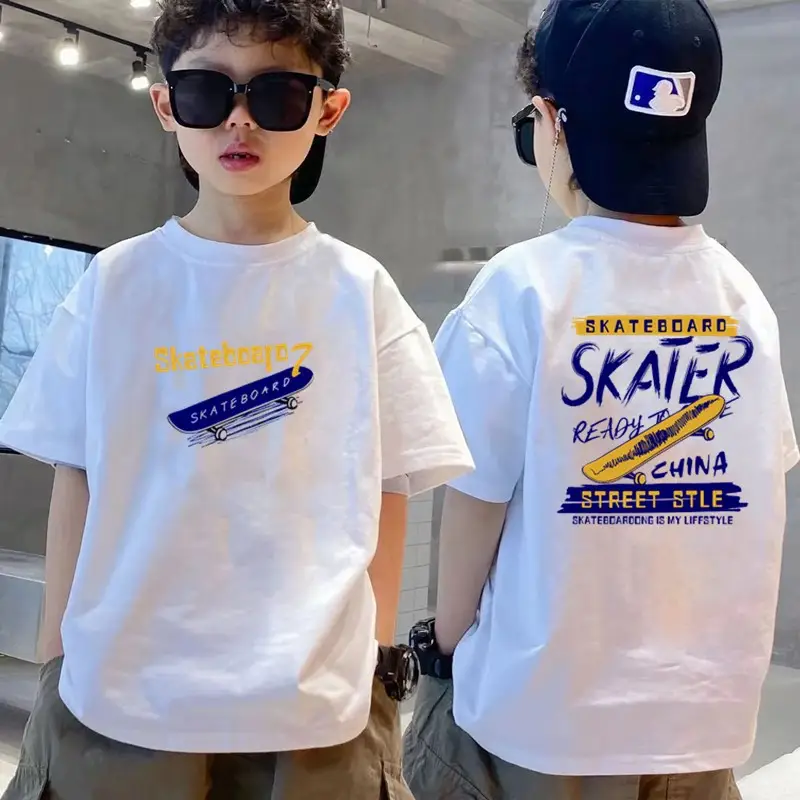 Kids Black T-Shirt Summer 2025 Medium Large - Image 4