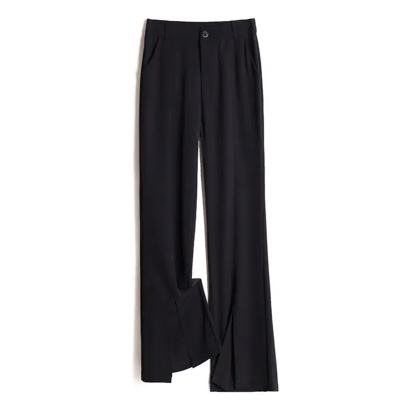 Women's White Slim Fit Bell Bottom Pants with High Waist - Image 17