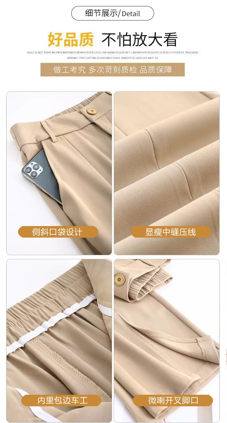 Women's White Slim Fit Bell Bottom Pants with High Waist — feature 12