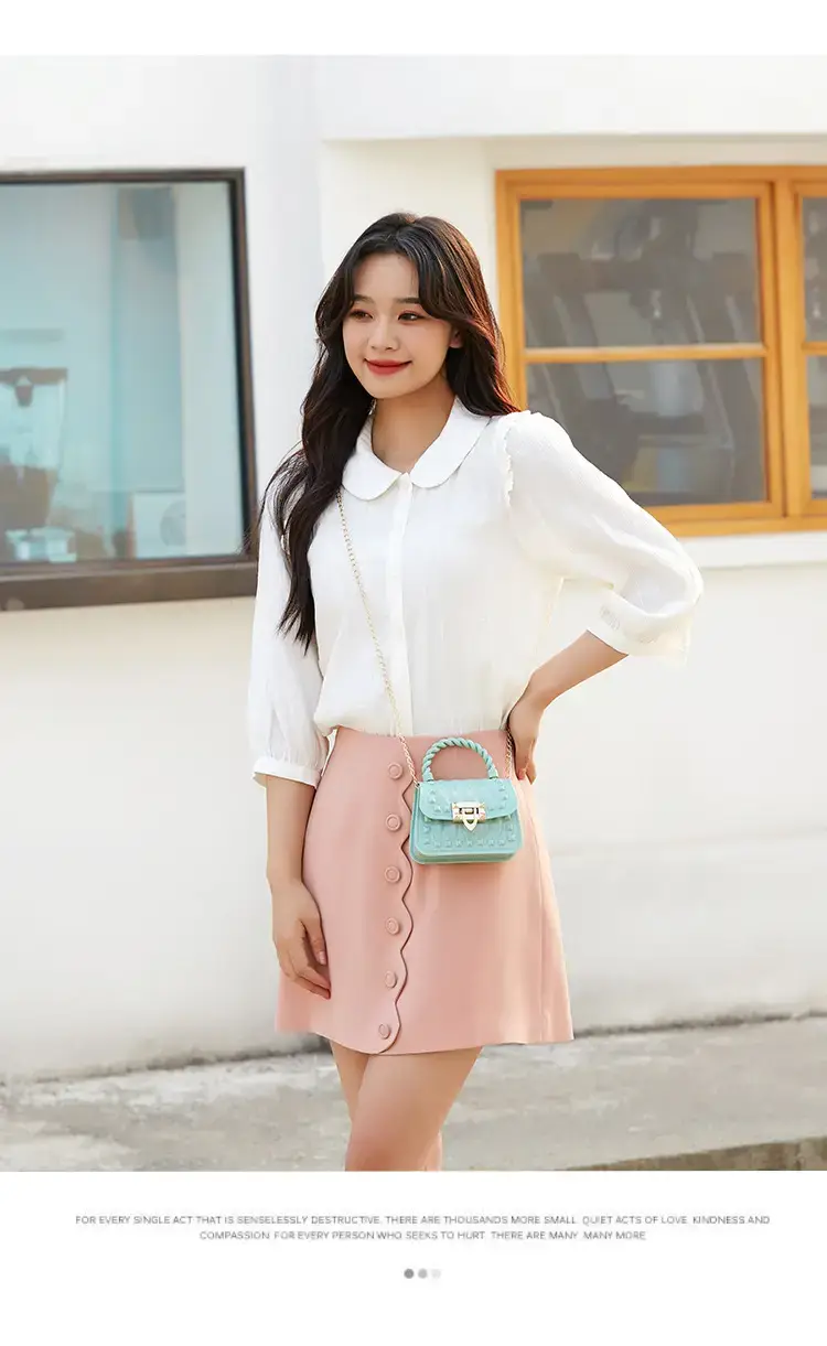Pink Rivet Chain Shoulder Bag for Women — feature 11