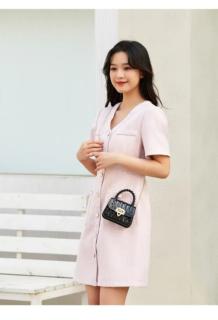 Pink Rivet Chain Shoulder Bag for Women — feature 12