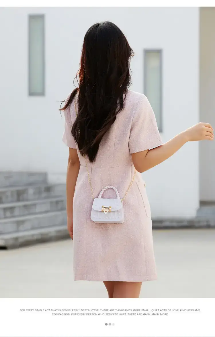 Pink Rivet Chain Shoulder Bag for Women — feature 16