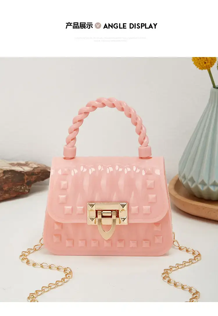 Pink Rivet Chain Shoulder Bag for Women — feature 23