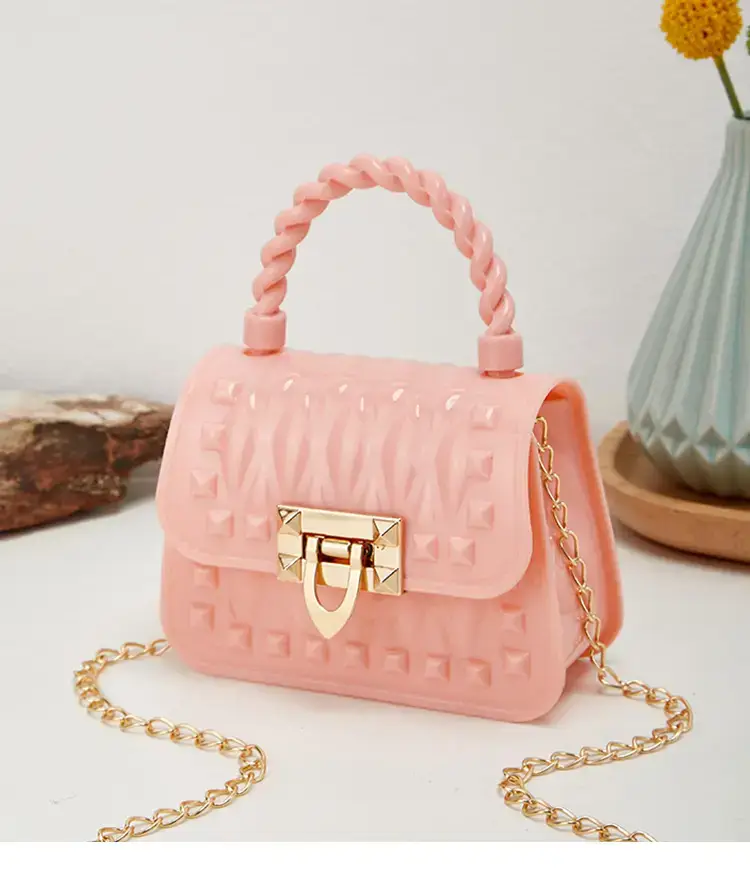 Pink Rivet Chain Shoulder Bag for Women — feature 24