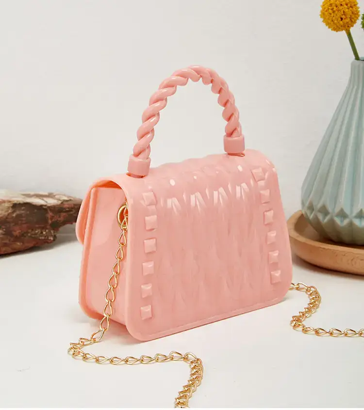 Pink Rivet Chain Shoulder Bag for Women — feature 25