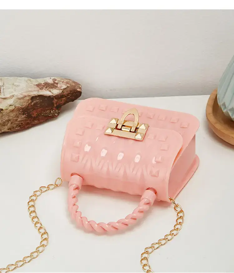 Pink Rivet Chain Shoulder Bag for Women — feature 26