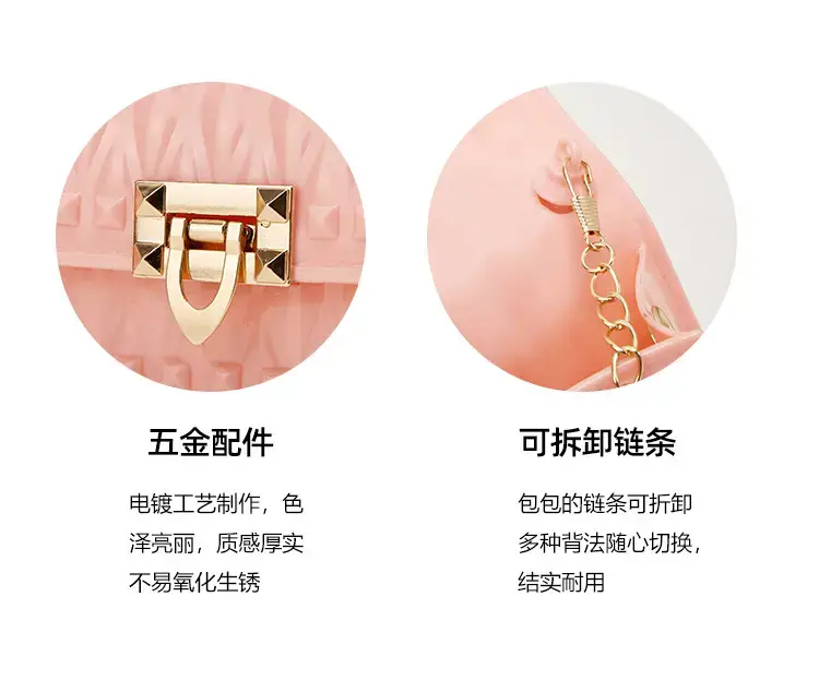 Pink Rivet Chain Shoulder Bag for Women — feature 4