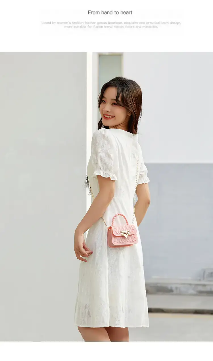 Pink Rivet Chain Shoulder Bag for Women — feature 8