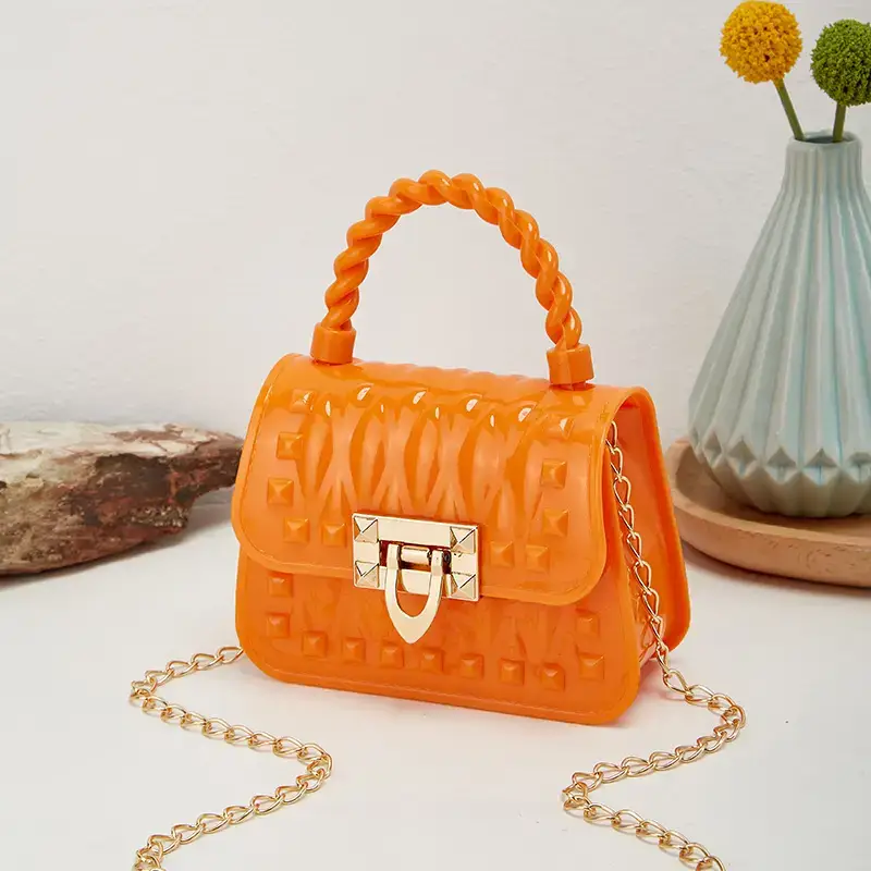 Pink Rivet Chain Shoulder Bag for Women