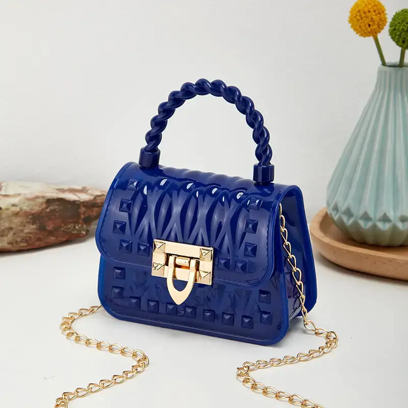 Pink Rivet Chain Shoulder Bag for Women