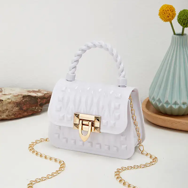 Pink Rivet Chain Shoulder Bag for Women