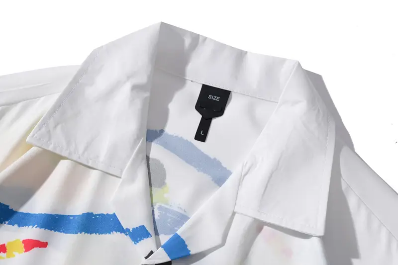 Men's Hawaiian Printed Short Sleeve Shirt White — feature 7