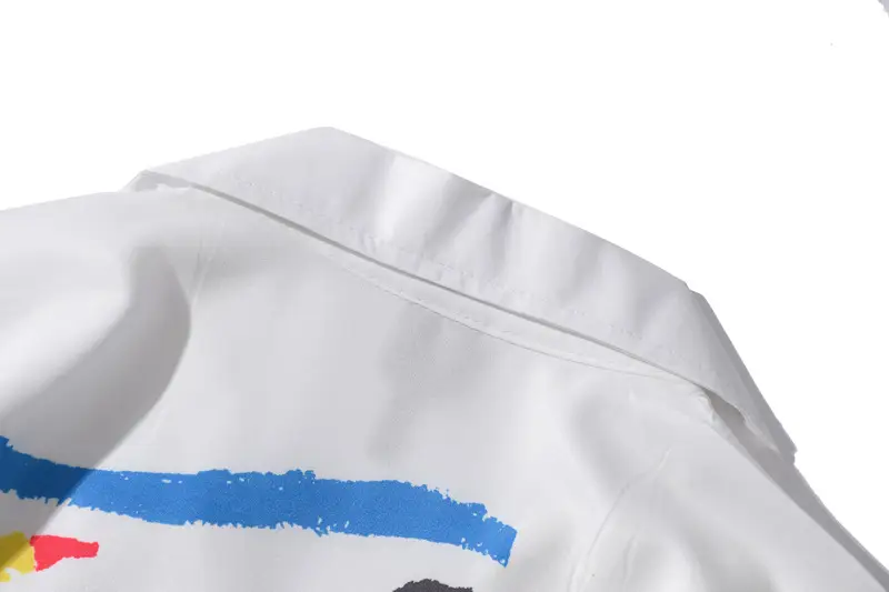 Men's Hawaiian Printed Short Sleeve Shirt White — feature 8