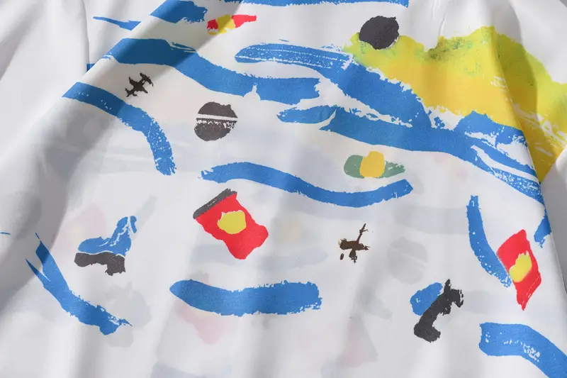 Men's Hawaiian Printed Short Sleeve Shirt White — feature 9