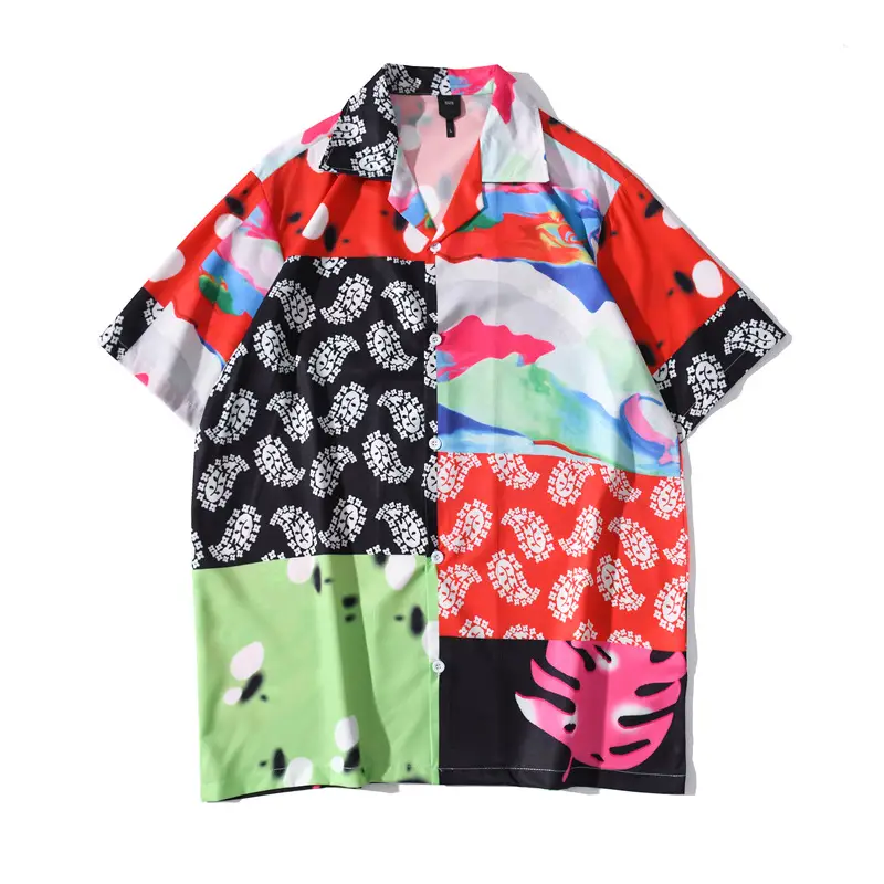 Men's Hawaiian Printed Short Sleeve Shirt White - Image 2