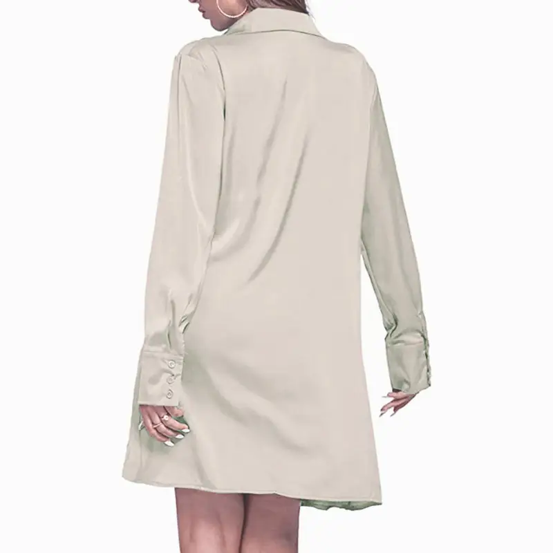 Red Loose Sleeve Collar Dress for Women — feature 10