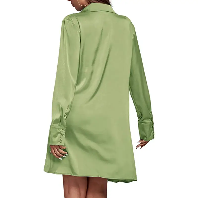 Red Loose Sleeve Collar Dress for Women — feature 13