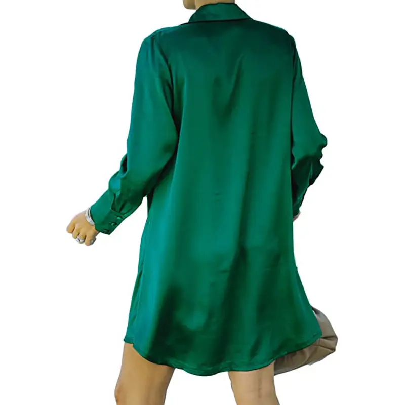 Red Loose Sleeve Collar Dress for Women — feature 7