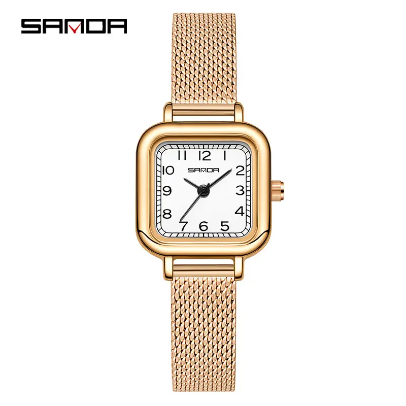 Gold Quartz Watch for Women with Leather Strap - Image 23