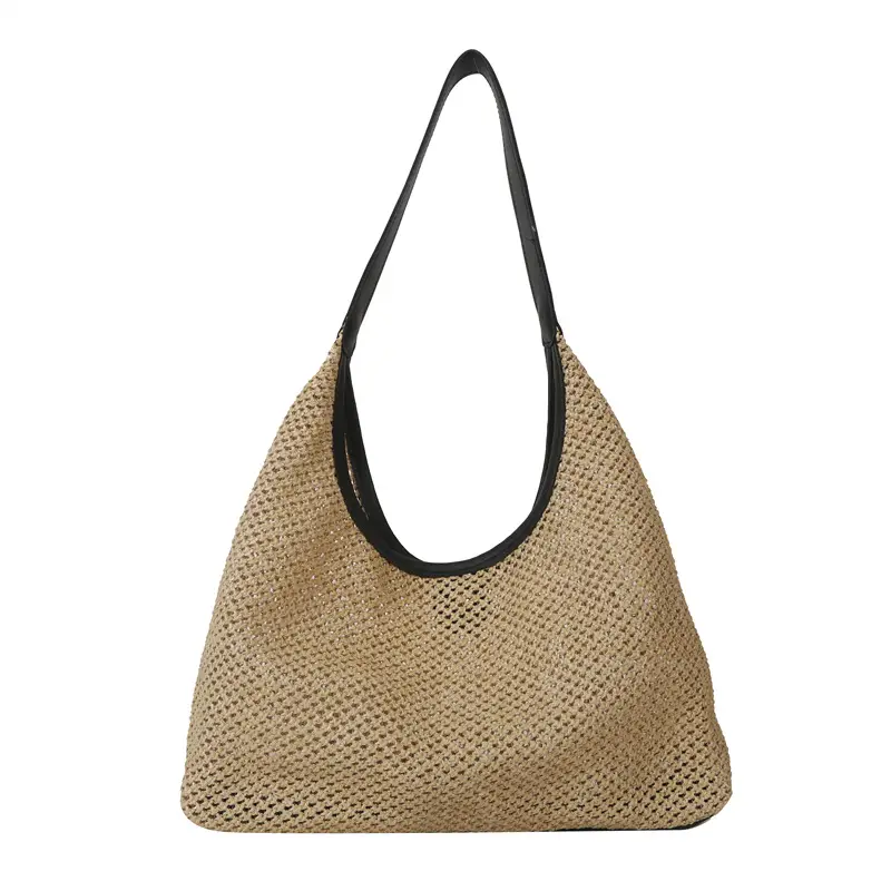 Vintage Woven Straw Tote Bag for Women Large Capacity