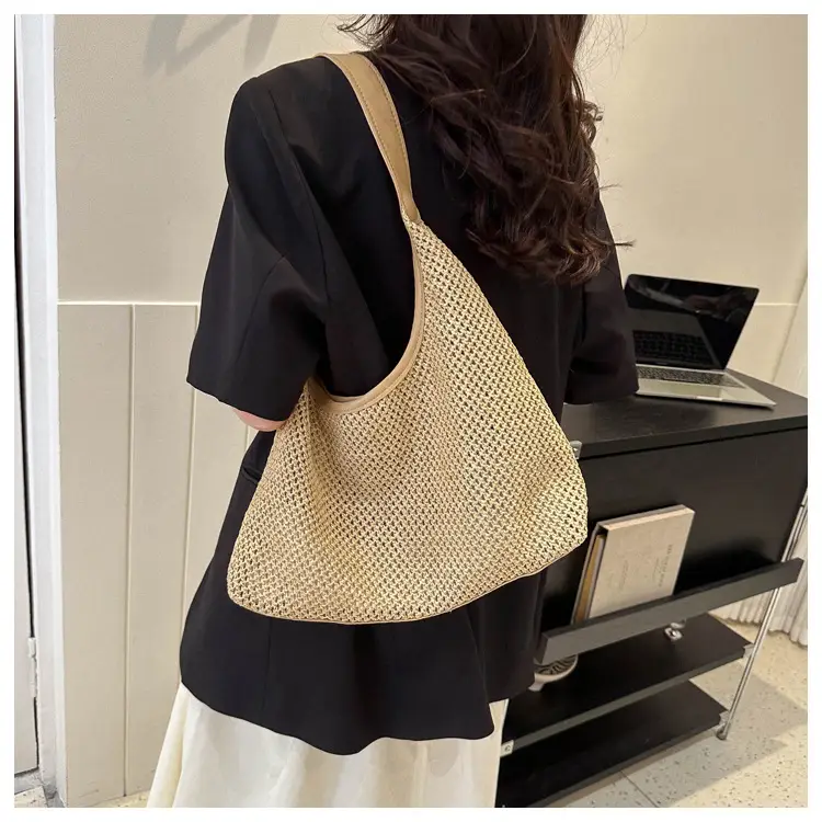 Vintage Woven Straw Tote Bag for Women Large Capacity — feature 10