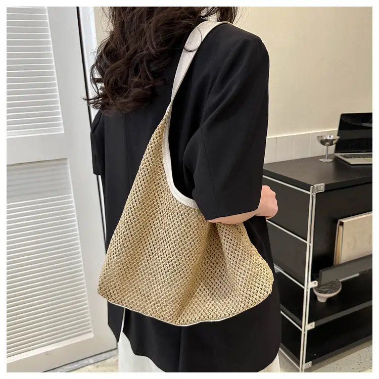 Vintage Woven Straw Tote Bag for Women Large Capacity — feature 15